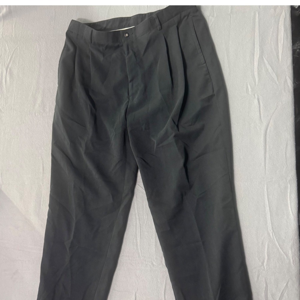 Balmain Paris Mens Black Pleated Dress‎ Pants Cuffed Trousers 38x29 MB-238